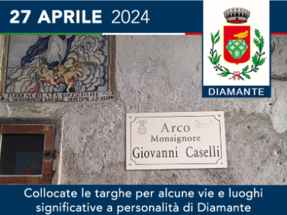Collocamento Targhe significative Diamante Collocamento Targhe significative Diamante