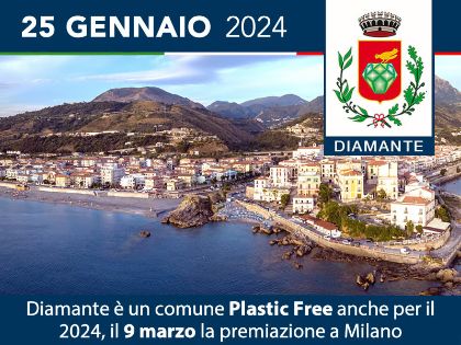 Diamante è un comune Plastic Free anche per il 2024, il 9 marzo la premiazione a Milano Diamante è un comune Plastic Free anche per il 2024, il 9 marzo la premiazione a Milano